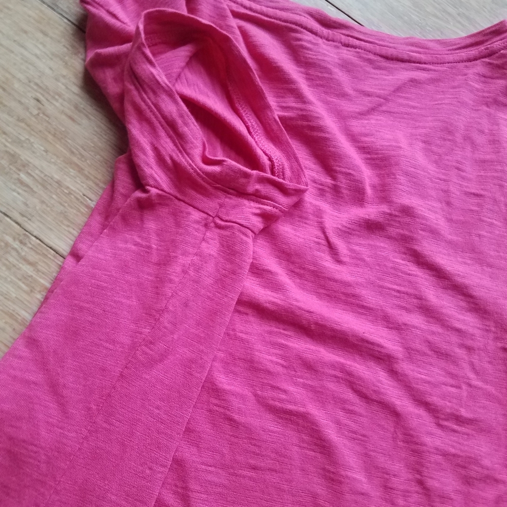 Talbots Pink Button Tee - Picture 5 of 9